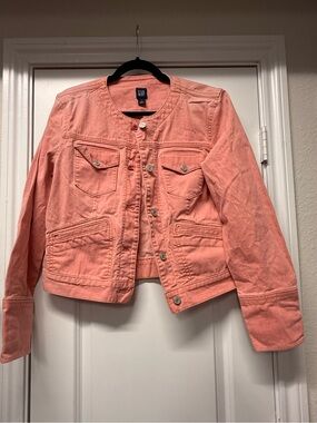 GAP Coral Pink Denim Jean Jacket